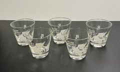 Set Of 5 Vtg William Proctor Jr RX Pharmacist Secundum Artem 6oz Etched Glass