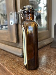 Vintage Amber Glass Medicine Bottle Belladenal Elixir Psychiatric Drug RARE!