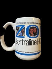 Zoloft First-Line Therapy Coffee Mug Pharmaceutical Promo Rep Advertising Pfizer