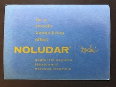 1955 ROCHE NOLUDAR PSYCHIATRYTRY INSOMNIA TRANQUILIZER PHARMACY BLOTTER