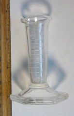 Vintage 5ml-60 minim’s Glass Footed Apothecary Measuring Conical Graduated Spout