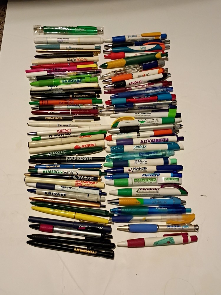 Vintage Pharmaceutical Ballpoint Pens Drug Rep Promo Lot of 68