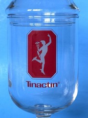 Vtg RX Glass Apothecary Jar Pharmacy Tinactin 1970s 1980s Robinhood Advertising