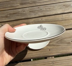 Vintage Pair of MCM Pharmacy Logo Saucers, 6”