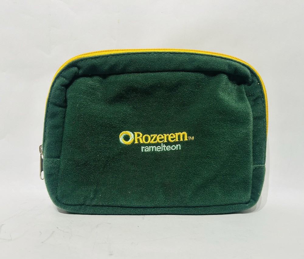 Rozerem Ramelteon Bag Case TAKEDA Drug Rep Sleep Small Travel Green Faux Velvet