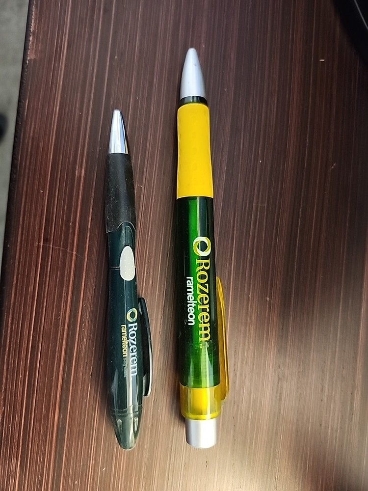 Rozerem/Ramelteon Vintage Drug Rep Pens Set (One Large And One Regular Size)