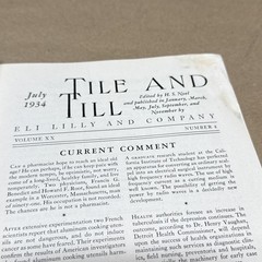 Tile And Till Magazine Eli Lilly And Company July 1934 Indianapolis Indiana