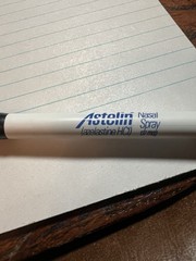 ASTELIN NASAL SPRAYBLUE/BLACK/WHITE PLASTICPHARMACEUTICAL DRUG REPUSED PEN