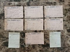 File box & 70 antique prescriptions (1910) – Codeine, Poisons, Equine