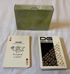 Davis+Geck Dexon Sutures Playing Cards VTG Pharma Advertising Bakelite Case-USA