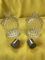 2 Antique Ribbed Drug Apothecary Medicine Chemist Bottles