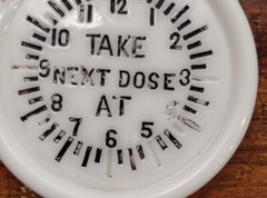 1896 Acme Dose Indicator White Milk Glass Tumbler Cover Med Advertising. CDC