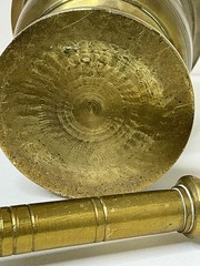 Vintage Solid Brass Mortar And Pestle Tall Footed Cup Apothecary Decor Pharmacy