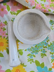 COORS Vintage Mortar & Pestle Porcelain Set School Science Lab 7″