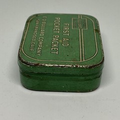 Antique 1930’s Bullard First Aid Pocket Packet Tin Kit & Four Smelling Salts