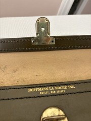 Hoffman La Roche Vintage Leather Document Bag Homa Nutley NJ Pharmaceutical Rep