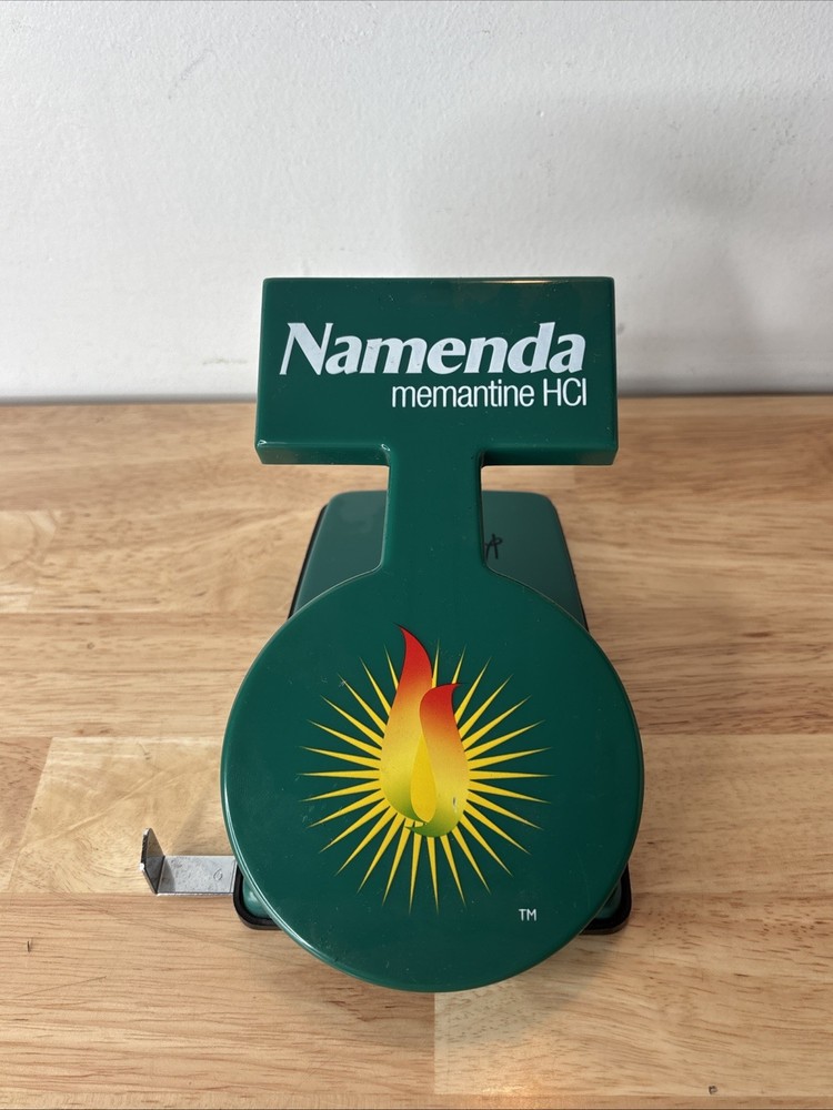 VTG Namenda Pharmacy Advertising Drug Rep Green Two Hole Top Punch Office