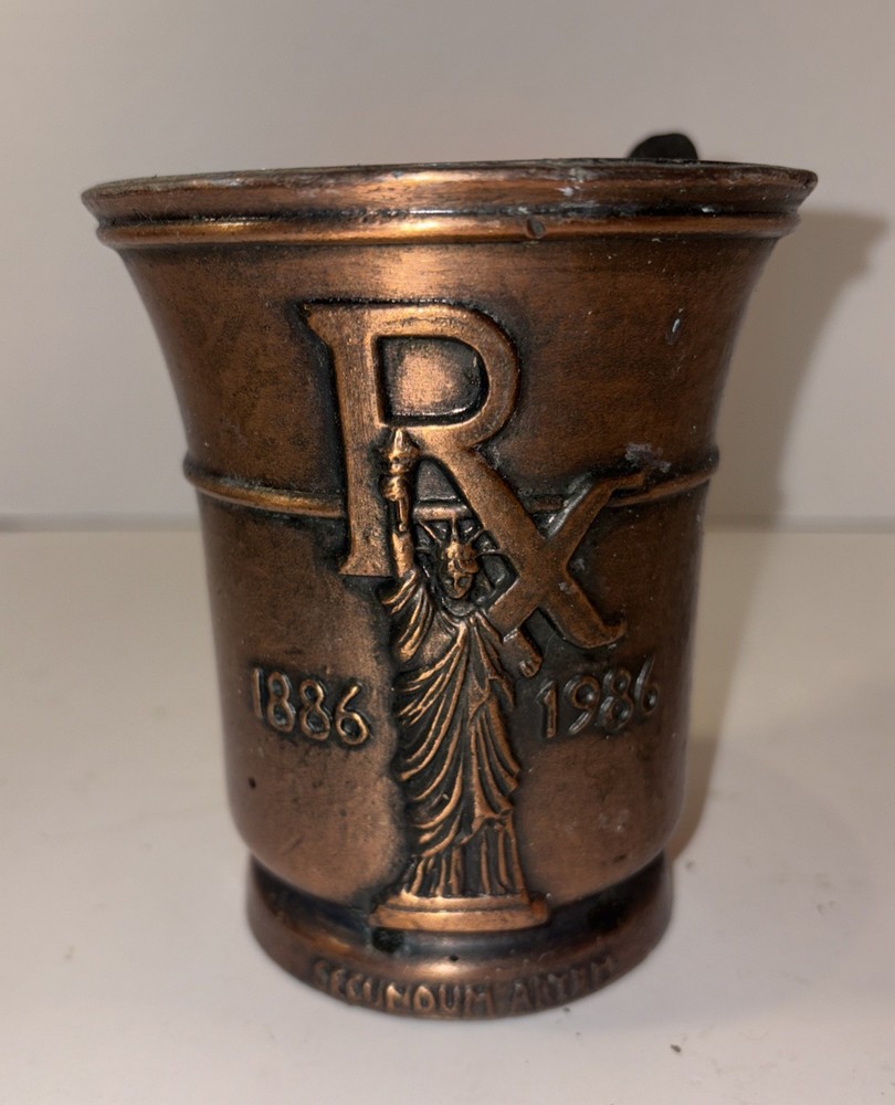 VINTAGE STATUE OF LIBERTY SCHERING MORTAR Prescription RX Doctor Gift Pen Holder