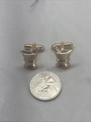 Vintage Gold Tone Morter and Pedestal Cuff Links.