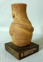 Tinactin Drug Rep Mochica Medicine Man Peru Red ware Clay Figure
