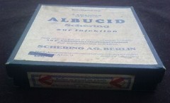 ANTIQUE medical pharmaceutical „ALBUCID-SHERING-BERLIN“-unopened box w.5 amp.