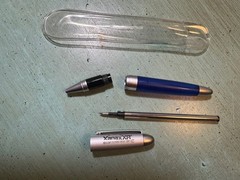 XANAX XR PEN: Blue & Silver-Metal-Refillable Ball Point-Pharmaceutical Promo NEW