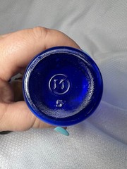 Vtg Lot Of 4 Cobalt Blue & Brown Drug Store Pharmaceutical Bottles Bromo Seltzer