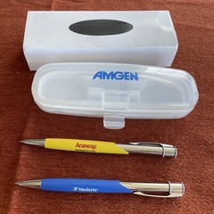 Amgen deluxe Ink pen & pencil set Aranesp / Neulasta, new / unused, w/ case