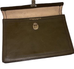 Hoffman La Roche Vintage Leather Document Bag Homa Nutley NJ Pharmaceutical Rep