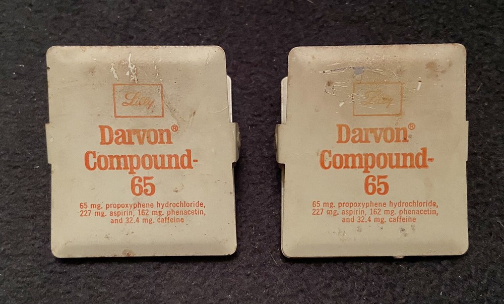 2 Vintage DARVON COMPOUND 65 MAGNETIC PAPER CLIPS-Pharmaceutical Promotions