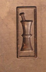 3 Vintage PHARMACIST * MORTAR & PESTLE Pin STEEL STAMPING DIES Robbins RY199