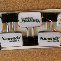 Namenda Collectable Binder Clips, Pharmaceutical Drug Rep Promo