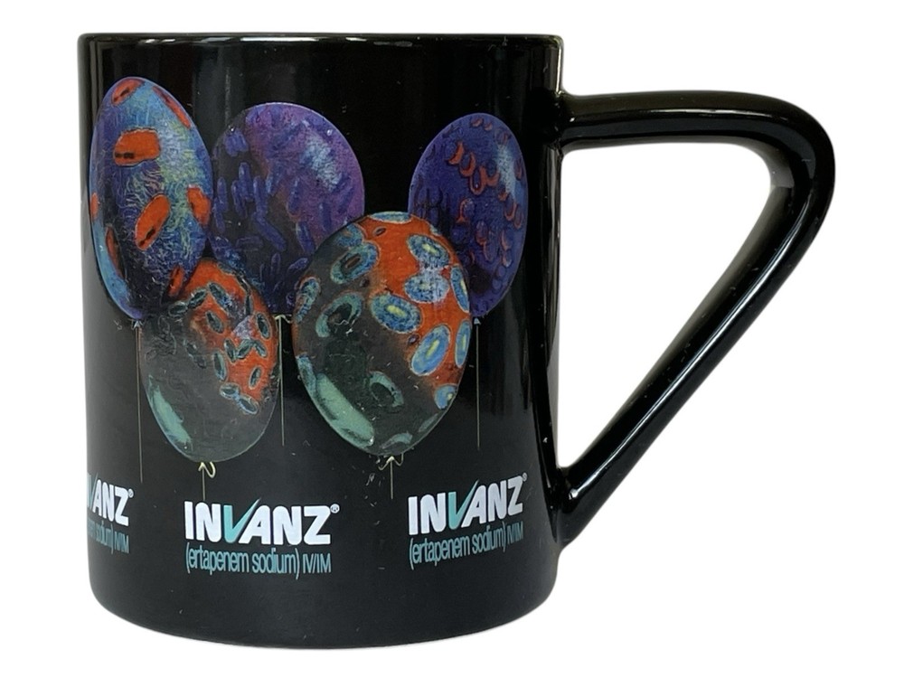 Pharmaceutical Drug Rep Coffee Mug Cup w/ Colorful Bacteria Image, Merck & Co