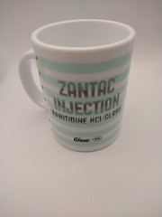 Zantac Injection Glaxo Pharmaceutical Drug Rep Plastic Coffee Mug Dot Matrix