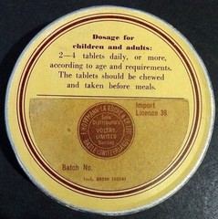 India Vintage Calcium D Redoxon Tablets Tin Box ROCHE Basel Switzerland