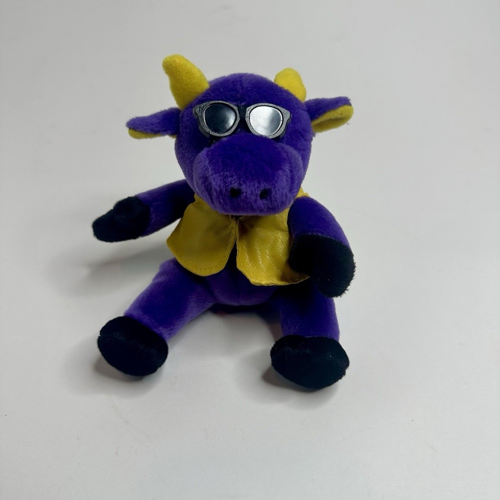 Arthrotec Cow Bull Plush Pfizer Drug Pharmaceutical Rep Promo Purple W/Glasses