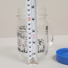 Vtg Pfizer Mason Jar Glass Pharma Vet Drug Rep Vigortone Advert Cup Mug Sow RARE