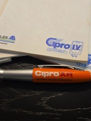 Cipro Pharmaceutical Drug Rep Pen And Note Pads Vintage Metal Pen
