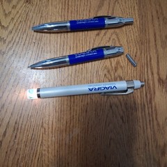 VIAGRA Pfizer Pharmaceutical Pens Flashlight Bullet Chrome Blue RARE HTF Detrol