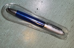 XANAX XR PEN: Blue & Silver-Metal-Refillable Ball Point-Pharmaceutical Promo NEW