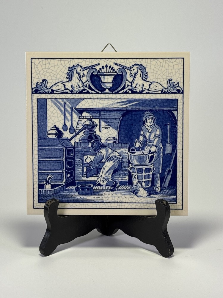 DELFT Holland Handmade Pill Tile Pharmacists Laboratory 1990