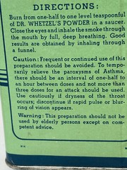 Vtg Dr. Whetzel’s Powder Asthma 8 oz Cardboard & Metal Container