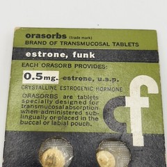 1950’s Vintage Orasorbs Estrogenic Tablets Casimir Funk Labs for collection