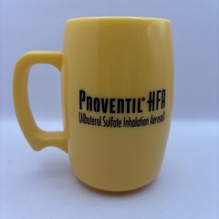 Proventil Drug Rep Yellow Plastic Coffee Mug~Collectible~Made in USA