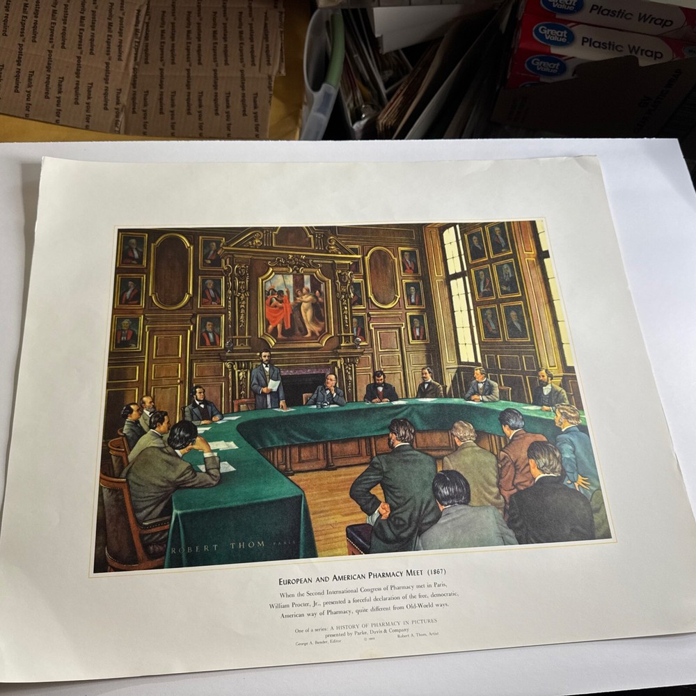 A HISTORY OF PHARMACY IN PICTURES 1954 PRINT# 28 Great Gift For Doctor 22″×18″
