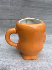 Actos Anthropomorphic Ceramic Mug Pharmaceutical Medical Stomach orange