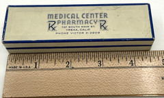 Vintage Medical Center Pharmacy Rx Box Yreka California EMPTY Cardboard Box
