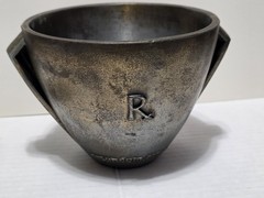 Vintage 1967 Cast Iron Pharmacy Class Mortar & Pestle Rx Graduation