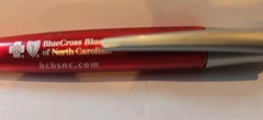 Vintage Blue Cross Blue Shield NC Advertising Pen Red Plastic Writes
