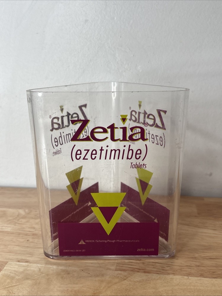 DRUG REP RARE CLEAR ZETIA PLASTIC/ACRYLIC CANISTER